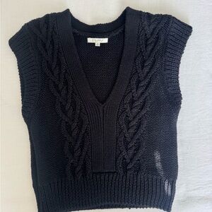 Black Cable Knit Sweater Vest